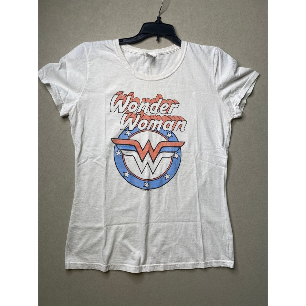 DC Comics Wonder Woman Graphic T-Shirt White Cotton Short Sleeve Womens Medium